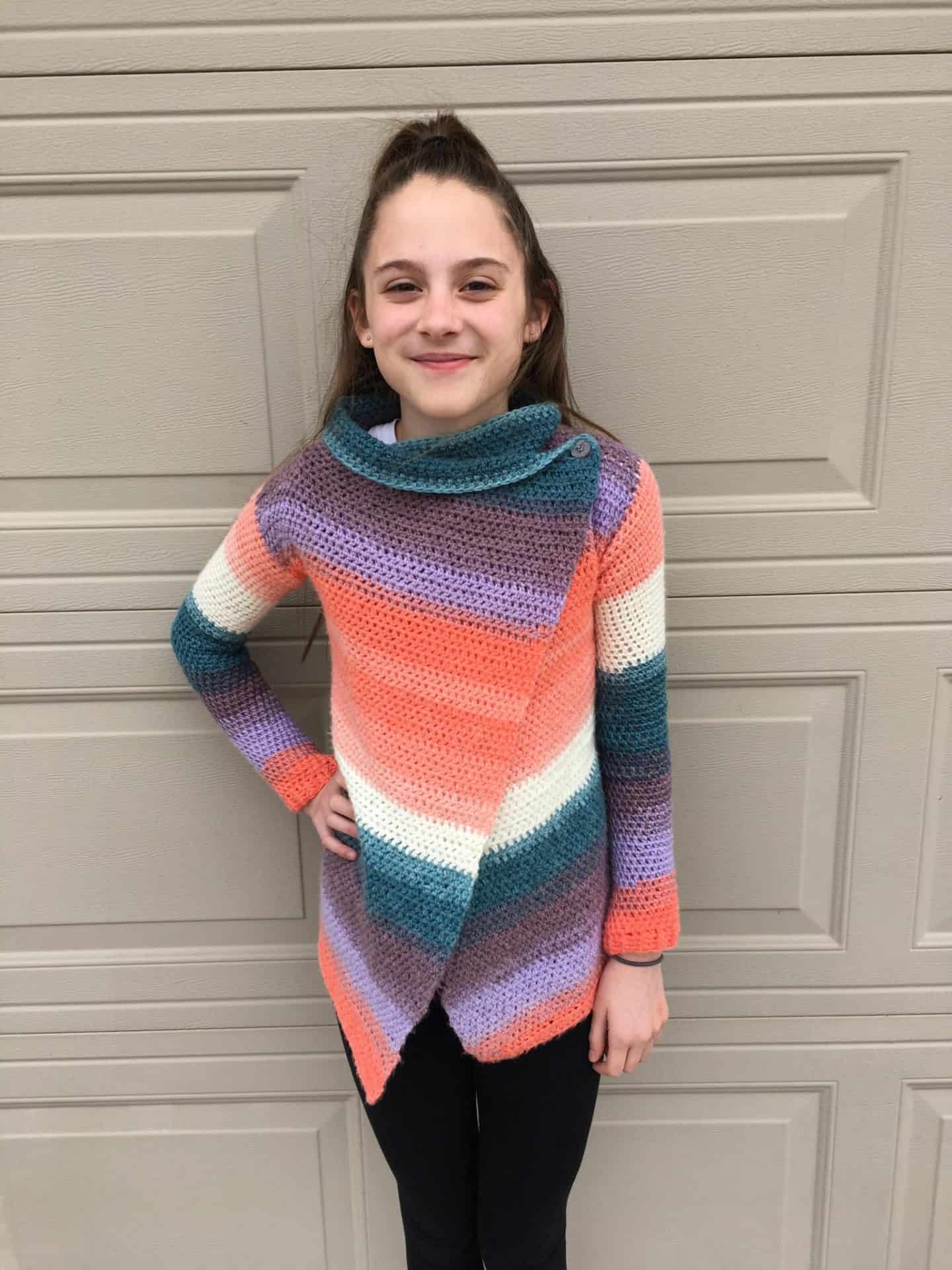 Blanket Cardigan for children - free crochet pattern