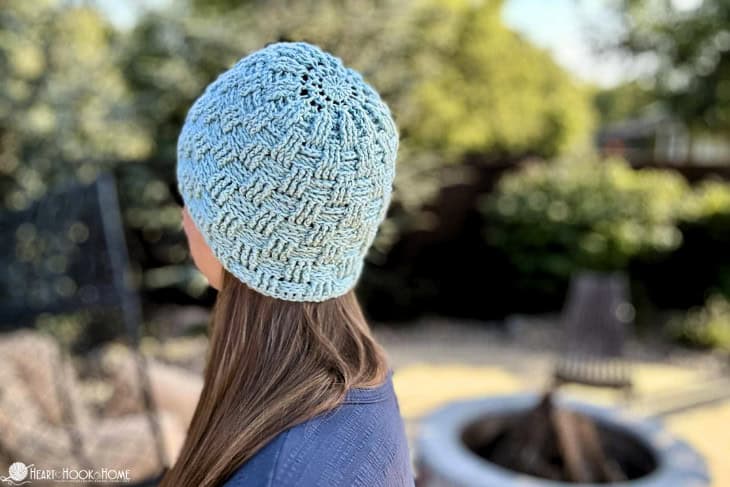 basketweave stitch crochet beanie