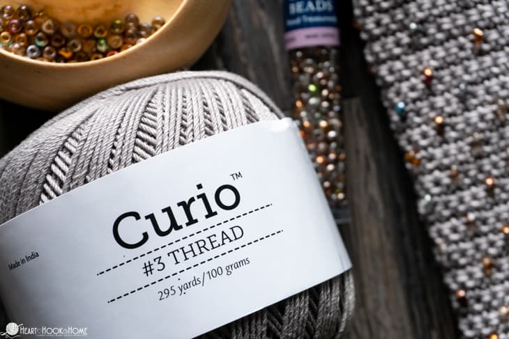 crocheting with crochet thread and beads