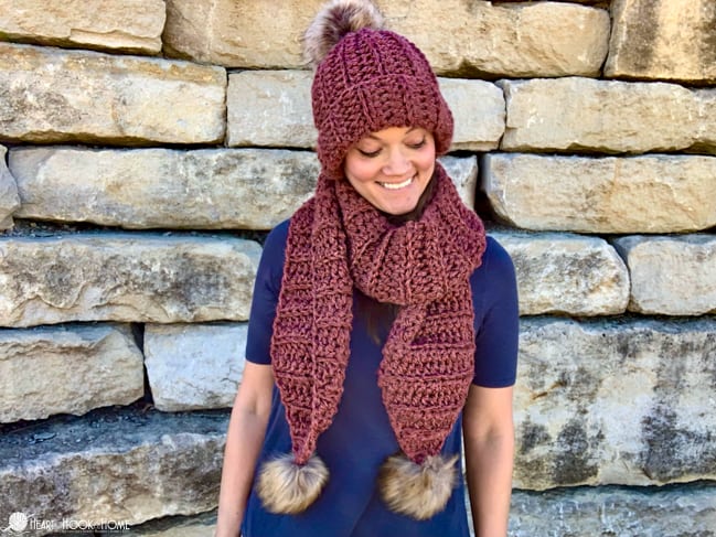 back loop hat and scarf set