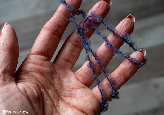showing texture of Bouclé yarn