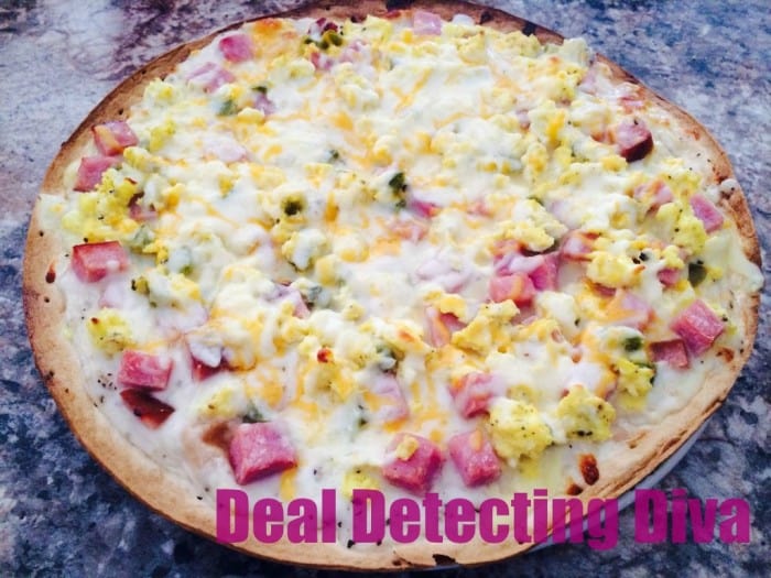 Example of the Breakfast Pizza recipe.