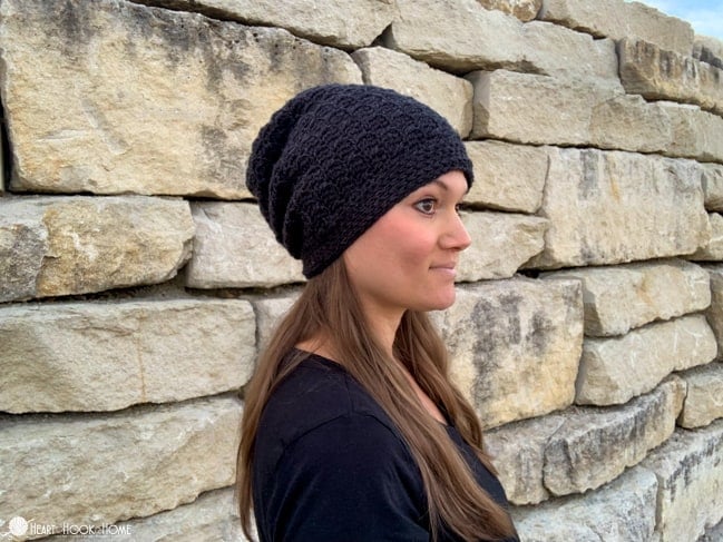 bricktown slouchy beanie free crochet pattern