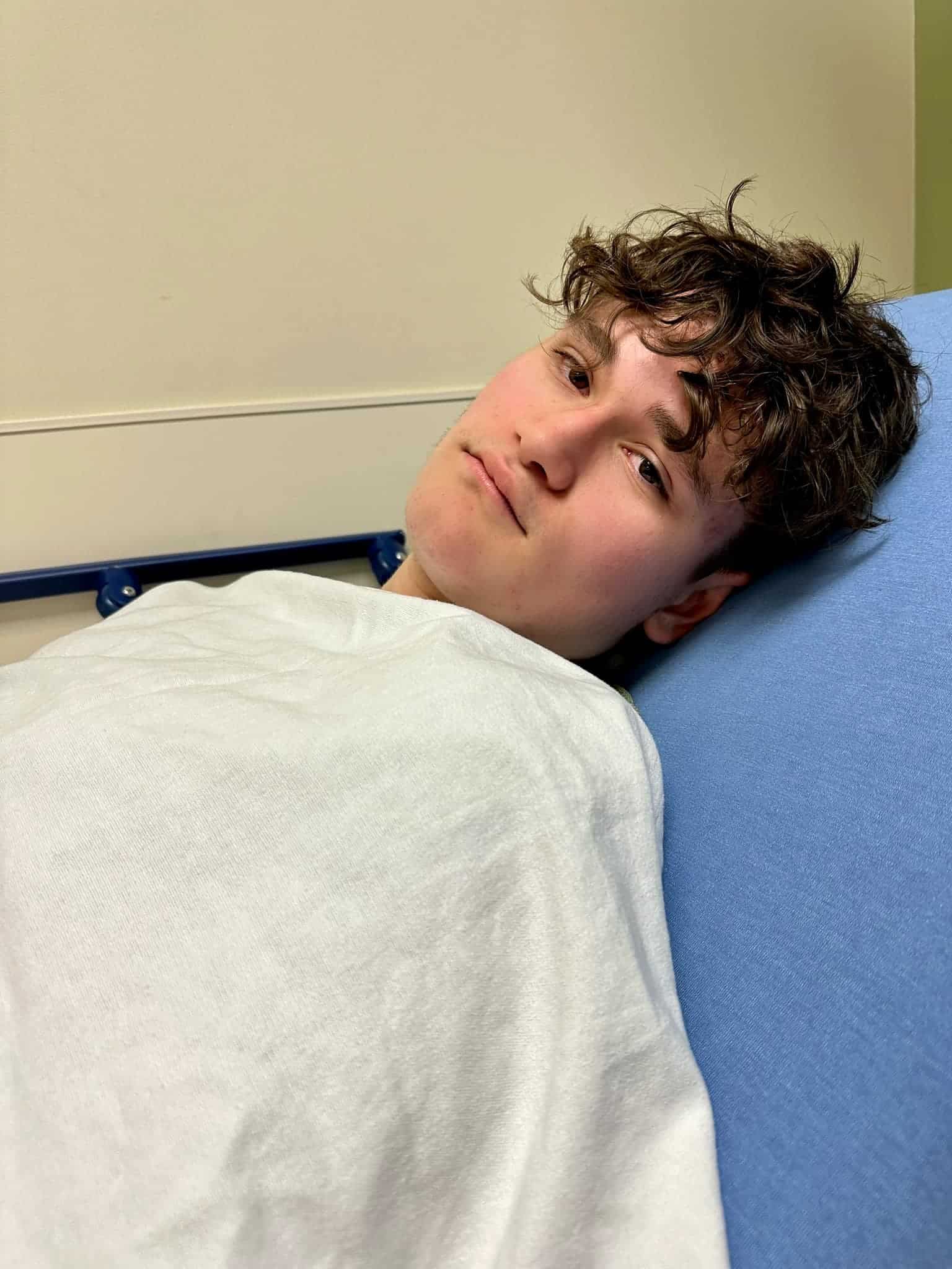 Caden being discharged