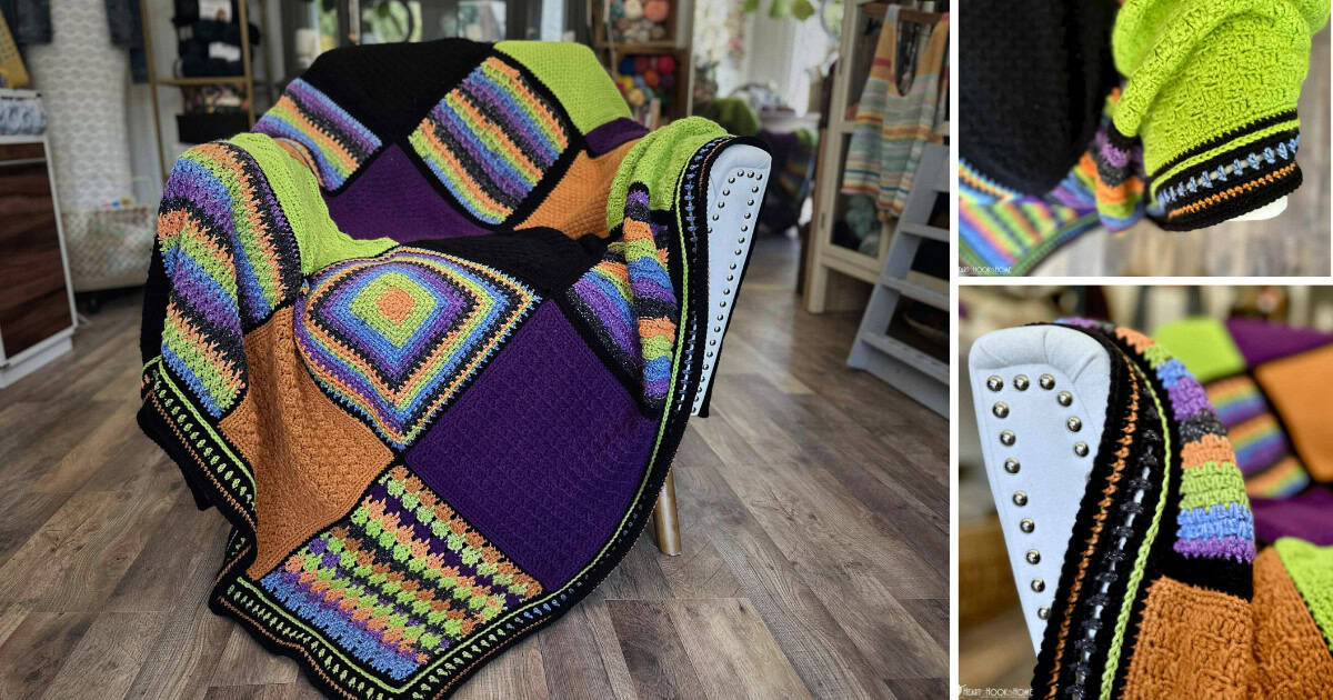 Halloween Sparkle Stitch Mix Blanket Crochet Along