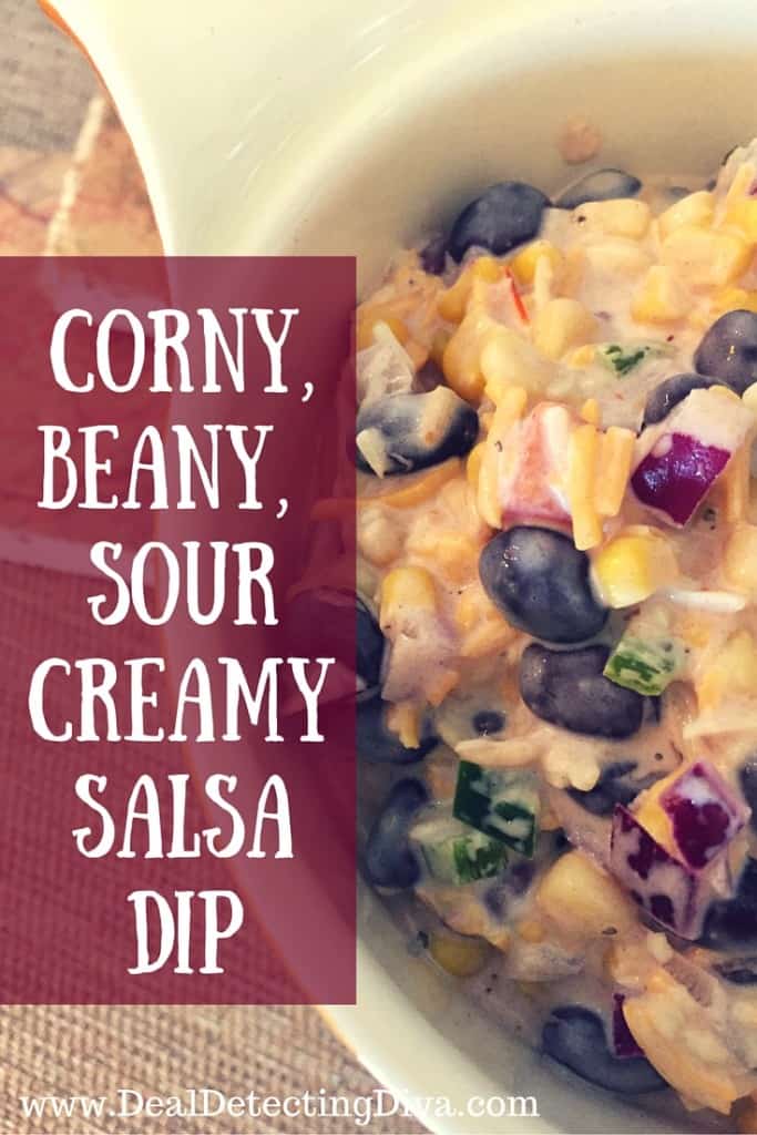 Example of the Corny, Beany, Sour Creamy Salsa Dip Recipe.