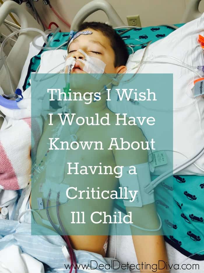 Sedated male child, post heart surgery and hooked up to medical monitors in a hospital bed. 