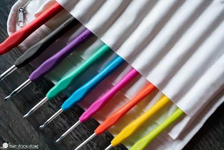 Crochet Hook set from WeCrochet in rainbow colors. 