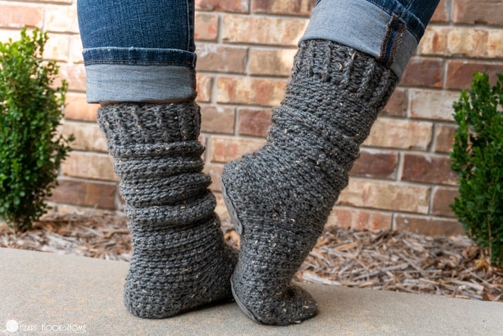 slipper soles on crocheted socks