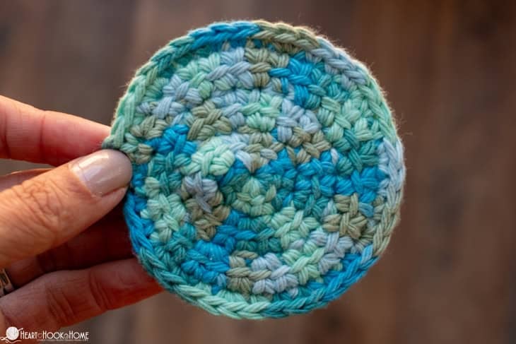 blue spiral marble maze crochet fidget