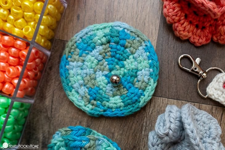 marble on blue spiral maze crochet