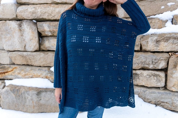 filet poncho crochet pattern