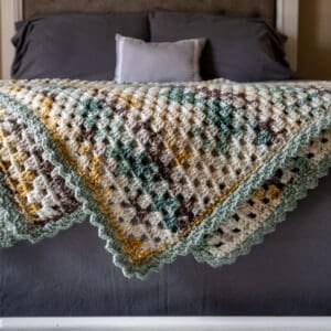 Flat Granny Blanket on bed