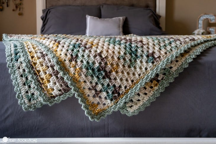 Flat Granny Blanket on bed