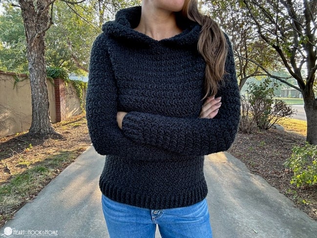 Harvest Hoodie crochet pattern sizes small-4xl