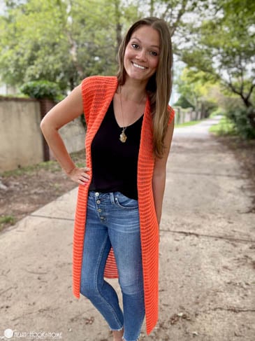 Aglow Tunisian Duster Vest