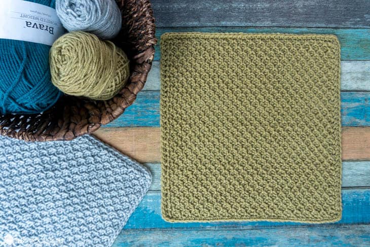 Tunisian Honeycomb Square pattern