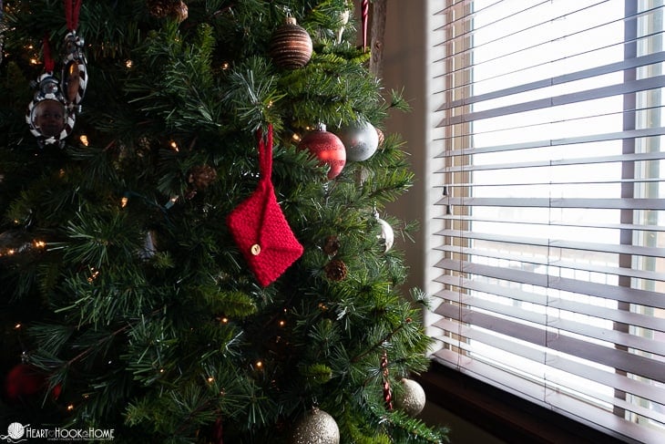 Knit Gift Card Envelope Christmas Ornament