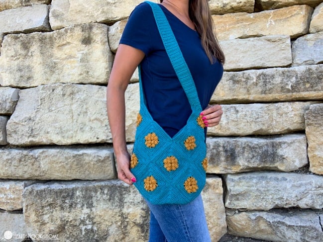 Marigold Sling Bag Granny Square crochet pattern