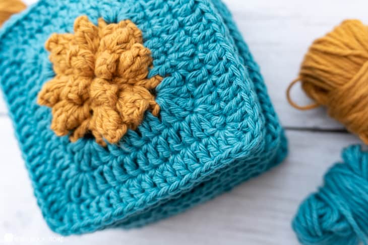 marigold sky solid granny square