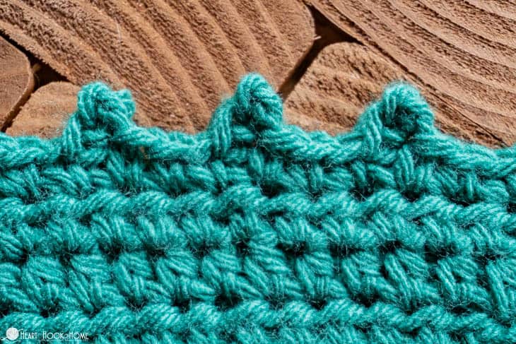 Green example of the Picot Crochet Stitch.