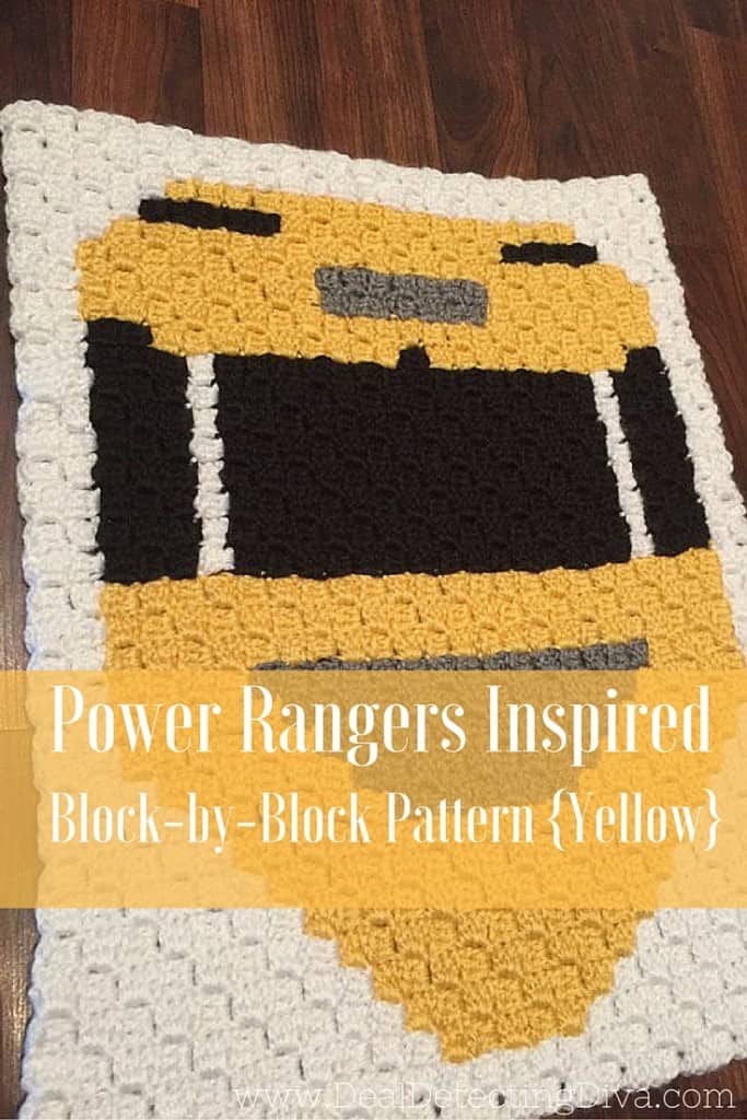 Example of the Yellow Power Rangers C2C Crochet Graphgan Pattern.