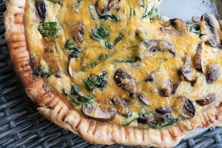 Example of the Easy Cheesy Spinach Quiche Recipe. 