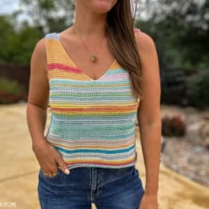 simple tunisian tank top in multiple colors