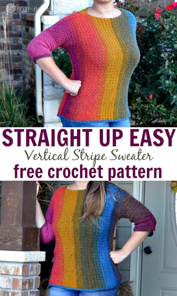 Straight up EASY Vertical Stripes crochet pattern by Heart Hook Home