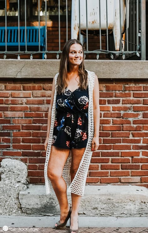 full length summer vest free crochet pattern