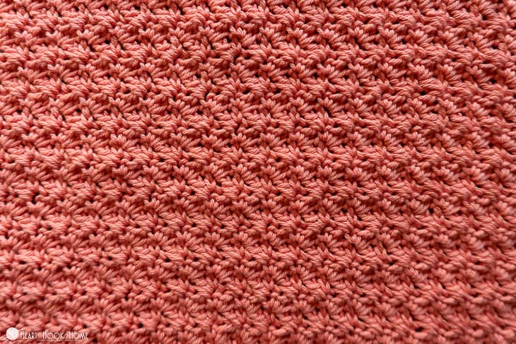 Conch colorway example of the Thicket (Suzette) Crochet Stitch.