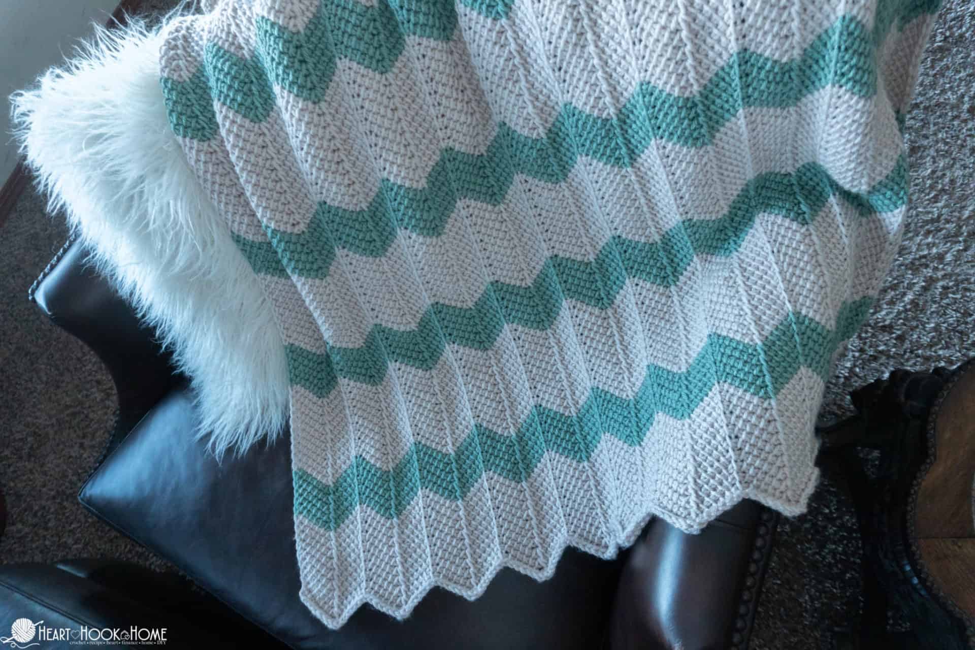 Tunisian Chevron Baby Blanket Pattern