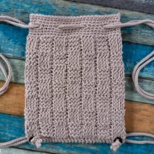 drawstring tunisian crochet backpack