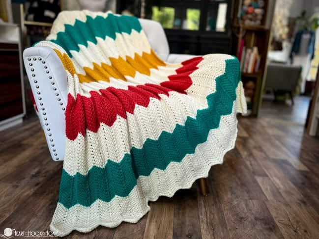 Simple Tunisian Chevron Throw Blanket Pattern