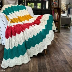 Simple Tunisian Chevron Throw (Printable Version)
