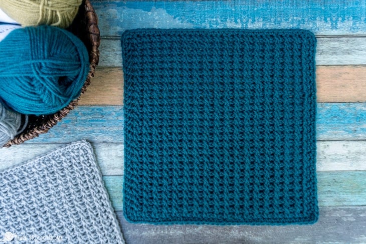 Tunisian crossed stitch afghan square