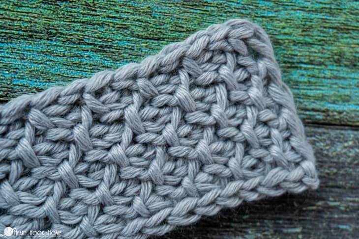 Tunisian Honeycomb stitch sample