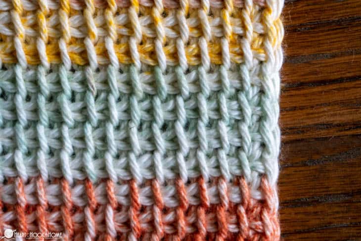 Example of the Tunisian Simple Stitch