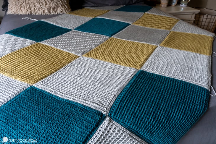 Assembled Tunisian Basics Crochet Along Blanket
