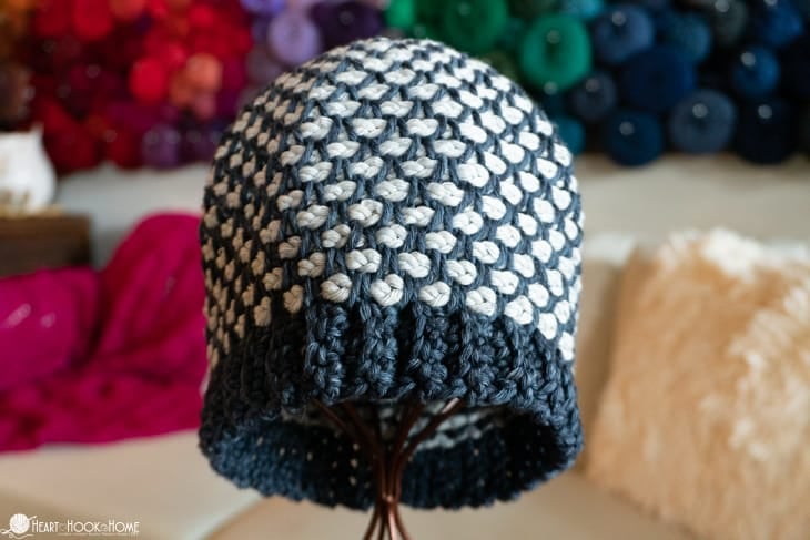 tunisian waffle stitch beanie