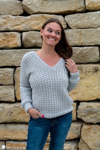 v-neck sweater crochet pattern