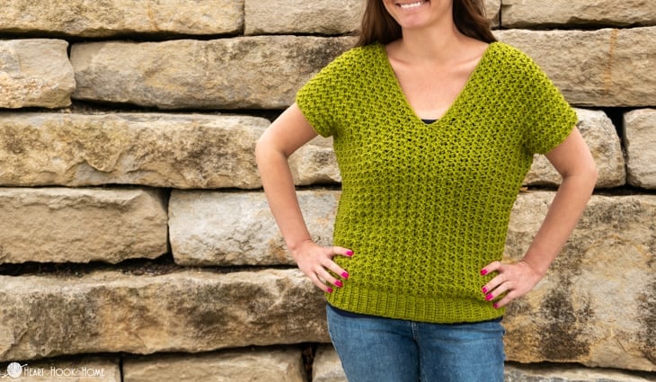 basic v-neck sweater crochet pattern