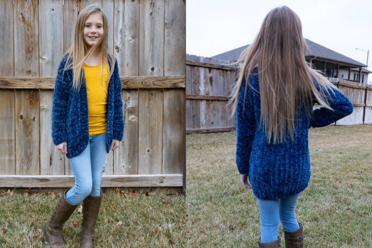 Velvet Cardi for Big Kids