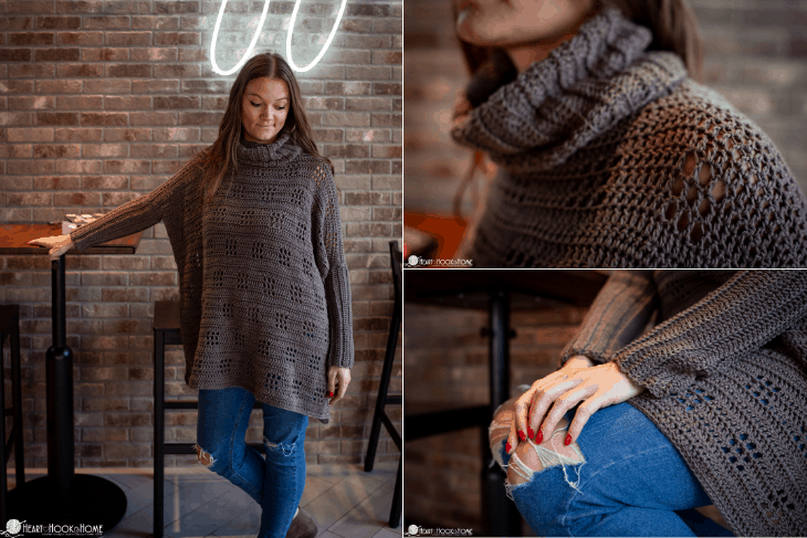 Filet Poncho crochet pattern