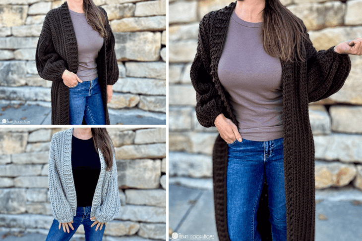 eva cardi-free crochet cardigan pattern xs - 5xl