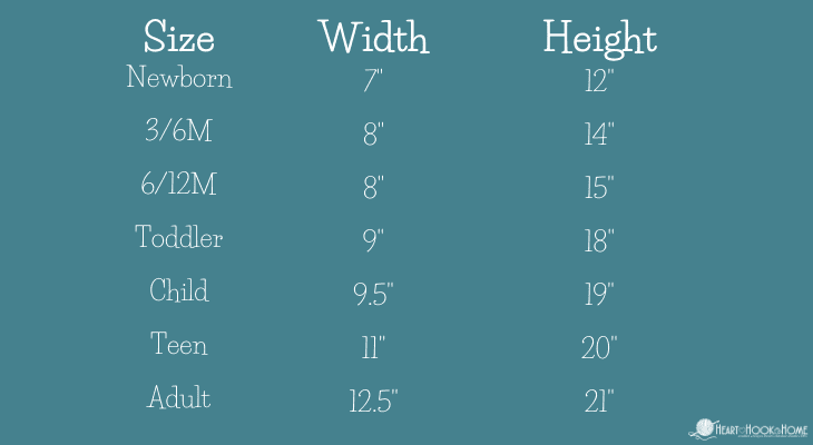 Bricktown Beanie Size Chart