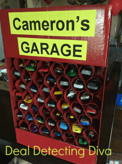 Example of the DIY Toy Car Parking Garage.