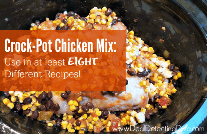 Slow Cooker Chicken Mix :: Use for Quesadillas, Salads, Burritos, Nachos, Chicken Casserole, Tex-Mex Soup, Baked Potatoes or Chicken Tacos!