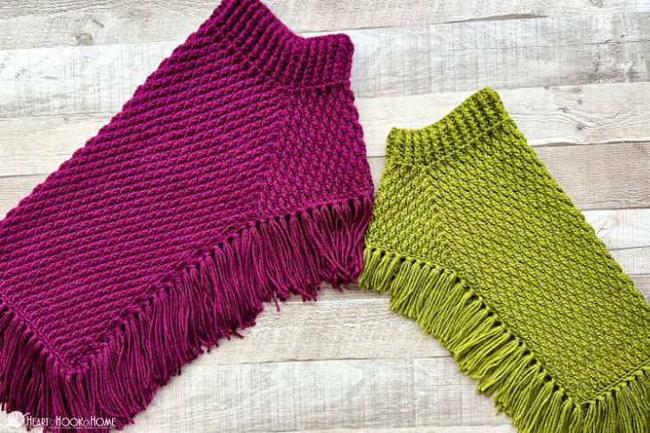 pink and green crochet ponchos for dogs