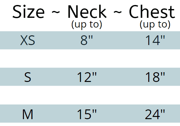 crochet dog sweater sizing chart